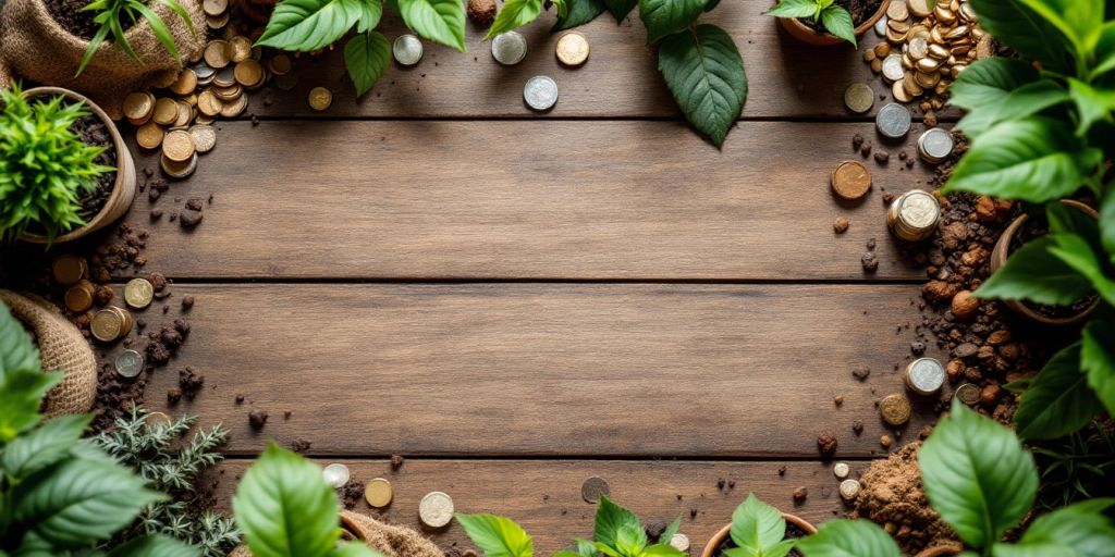 Diverse investment options on a wooden table.