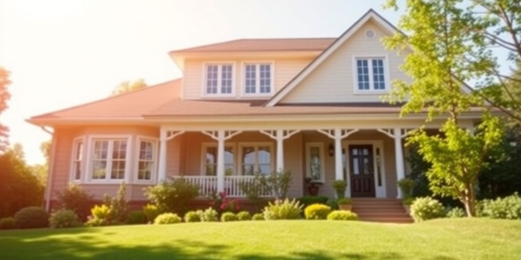 A beautiful home surrounded by greenery and sunlight.