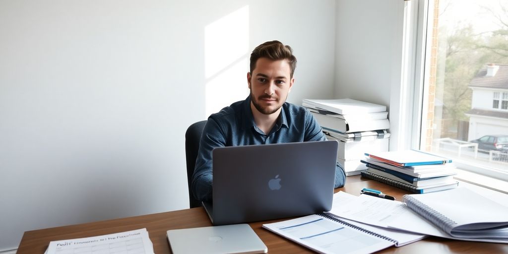 Focused individual planning financial goals at a desk.